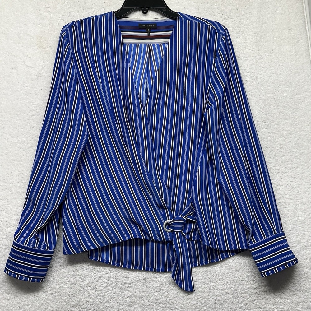 Rag & Bone Womens Size S Blus Long Sleeve Felix Silk Popover Blouse Top (U7)